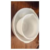 2 Vintage Glass Bake Sunbeam Mixing Bowls