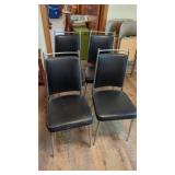 4 Black  chrome Frame Chairs