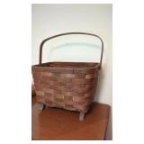 Large Woven Basket on Feet