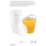 20pcs 1 Gallon (128 oz) Clear Plastic Bucket with