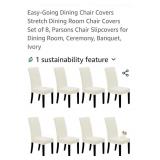 8 Dining Chair Slip Covers ( ivory  color)