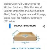 (New) Slide Out Cabinet Drawer 26" wide