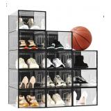 New X-Large Shoe Storage Boxes 12 Pack Stackable,