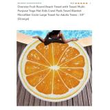 New Oversize Fruit Round Beach Towel with Tassel