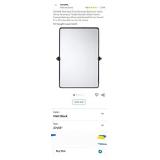 TEHOME Matt Black Pivot Rectangle Bathroom Vanity