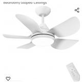 30 inch Small White Ceiling Fan with Light and