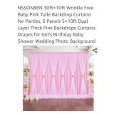 30ft x 10ft Baby Pink Background Curtains for