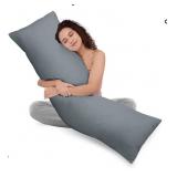 Full Body Pillow for Adults (Grey, 20 x 54 Inch),
