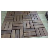 Set of 10  Acacia Wood Decking Tiles 11.8in x