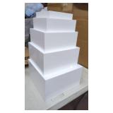 5 Piece Square Fake Dummy Cake Set for Weddings,