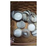 Old Fruit JarLids  in a Nice Century Basket