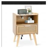 New YAUKOMEL Nightstand with Charging Station,