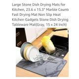 (New ) Stone Dish Drying Mat 15" x 24"