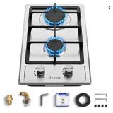 New 2 Burner Propane Gas Cooktop, 12" Inch LPG/NG