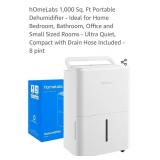 (New) 1000sq ft 8 pint Dehumidifier. Plugged in