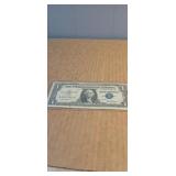 1957 Blue Seal Silver Certificate in protective