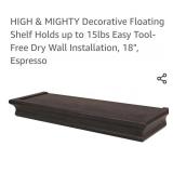 New 18" Floating Shelf ( expresso color)