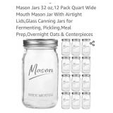 (New)...12  Mason Wide Mouth Quart  Jars with