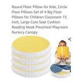 (4) Round Floor Pillows for kids  15" Round x 3"