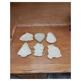 6 clay molds....rabbit,Christmas tree,