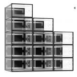 New  12 Pack Shoe Storage Box, Clear Plastic
