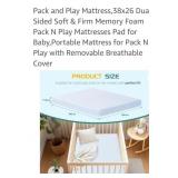 38" x 26" x 1"  Pac n Play mattress