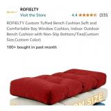 Burgundy ROFIELTY Custom Tufted Bench