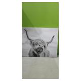 (New) 16" x 20" Highland Cow Canvas Wall Art