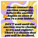 New Bidder? Contact Auction Company