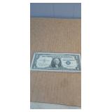 1957 Blue Seal Silver Certificate in a protective