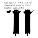 (New) 35.4" Plush Black Cat Toy Pillow / Plush