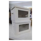 2 Collapsible Storage Bins with Lids, Foldable