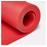 NEW Yoga Mat W/Carrying Strap, 1/2" Th, Red