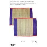 NEW Set Of 4 Puja Asan Mats, Purple & Red, 18" x