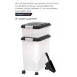 NEW Set of 2 Pet Food Storage Containers w/ 2 Cup