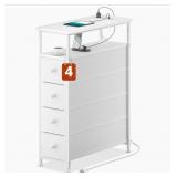 NEW Narrow End Table w/ Charging Station, 4