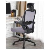 Mesh Computer Chair w/ Flip-Up Arms, Grey*