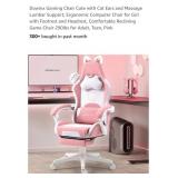 NEW Cute Gaming Chair w/ Cat Ears, Massage Lumbar