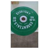 New 35lb Weight Plate Green Plastic 2" center