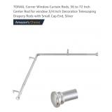 NEW 36" - 72" Corner Window Curtain Rods w/ Small
