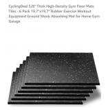 NEW 6 Pk Rubber Gym Floor Mats,  19.7ï¿½x19.7ï¿½,