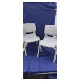 NEW Set of 2 Kids Plastic Chairs, Stackable, Grey