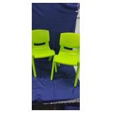 NEW Set of 2 Kids Plastic Chairs, Stackable, Lime
