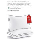 Set of 2 Queen Size Pillows, Hotel Quality,