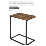 NEW C Shape End Table, 14" x 22" x 26", Rustic