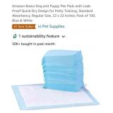 NEW 100 Ct Pet Potty Training Pads, 22" x 22"