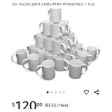 (36) New 11oz  Coffee Cups (Tazas para Sublimar