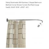NEW L Shaped Corner Shower Curtain Rod,