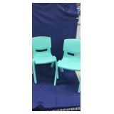 NEW Set of 2 Kids Plastic Chairs, Stackable, Teal