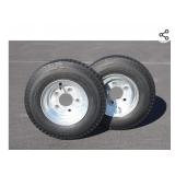 (2) New  Trailer Tires & rims 4.80- 8    5 Lugs